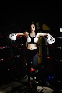 Girl in boxing gear who wants to get fit